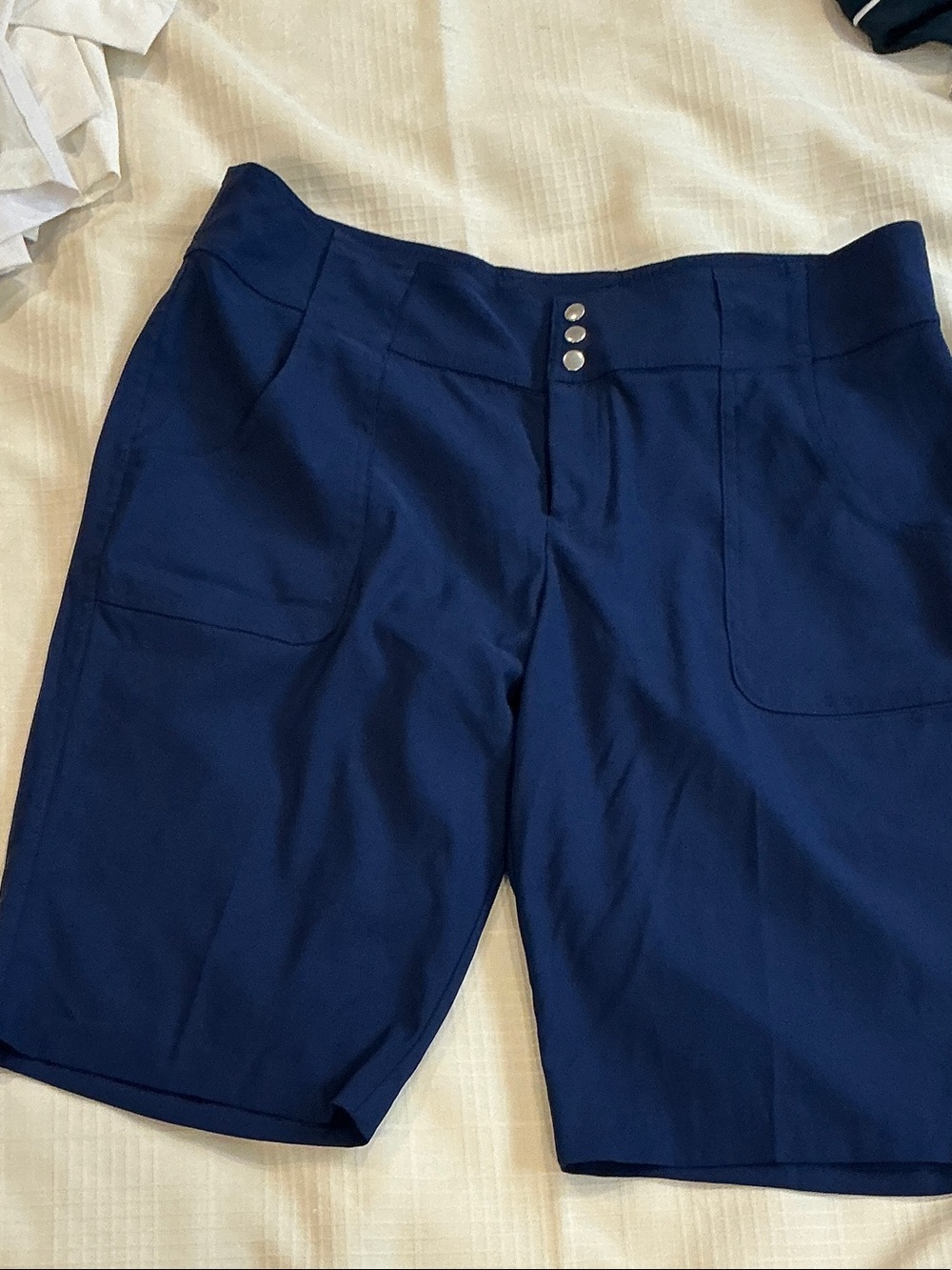 Jofit Navy Women's Golf Shorts with Button Front